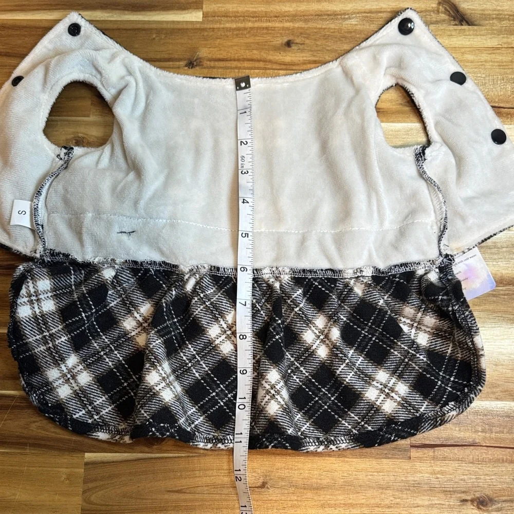 Plaid Black and White Holiday Skirt‎ with Bow Dog Dress